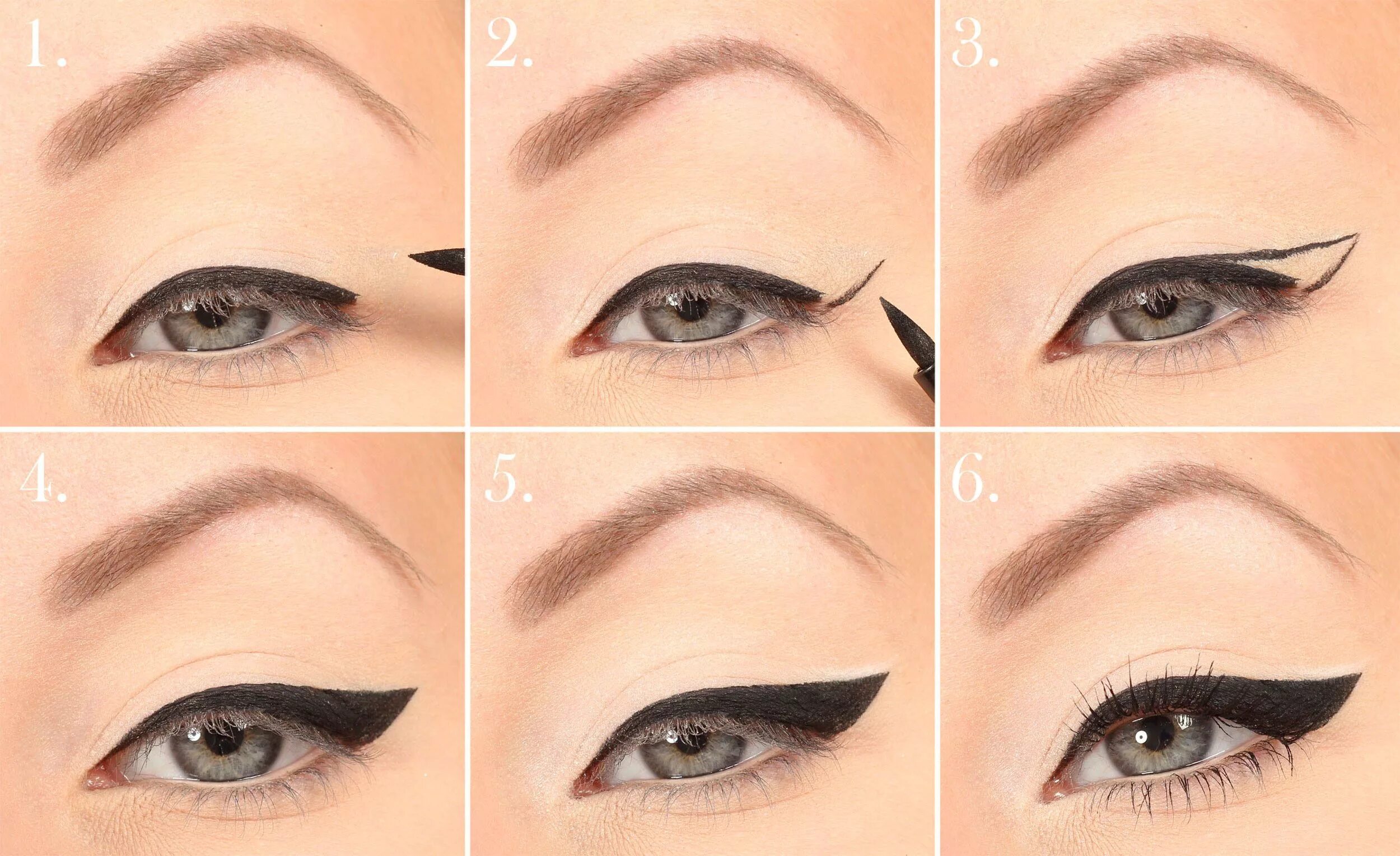 Подводка глаз пошагово фото Bred Eyeliner Tutorial Макияж, Весенний макияж, Как сделать подводку для глаз
