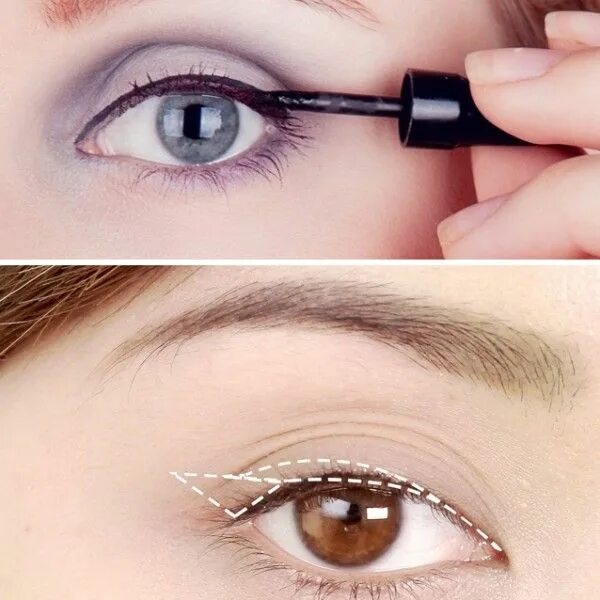 Подводка глаз пошагово фото Double Eyeliner Makeup Tutorial - AllDayChic No eyeliner makeup, Eyeliner, Makeu
