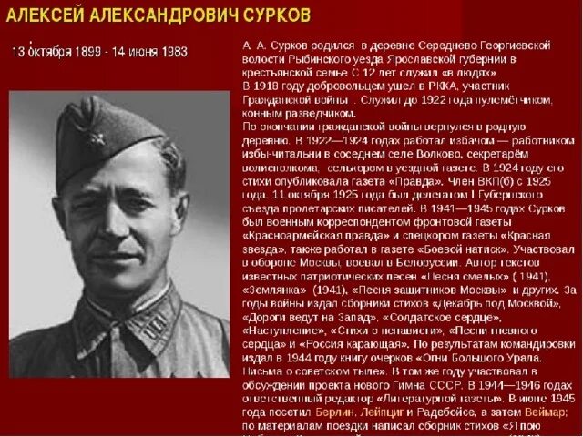 Поэт алексей сурков фото 304 Литература 28.09.2020г.