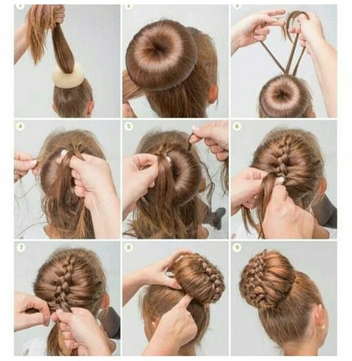 Поэтапно прически для девочек среднем Épinglé par Tugce Teacher sur Hairstyles Chignon moderne, Coiffure chignon tress