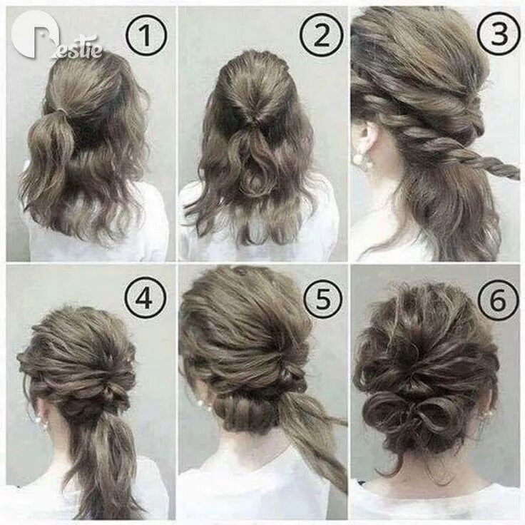 Поэтапно сделать прическу на средние волосы Pin by Thi Thuy Duong Le on Hairstyle Long hair styles, Hair upstyles, Hair arra