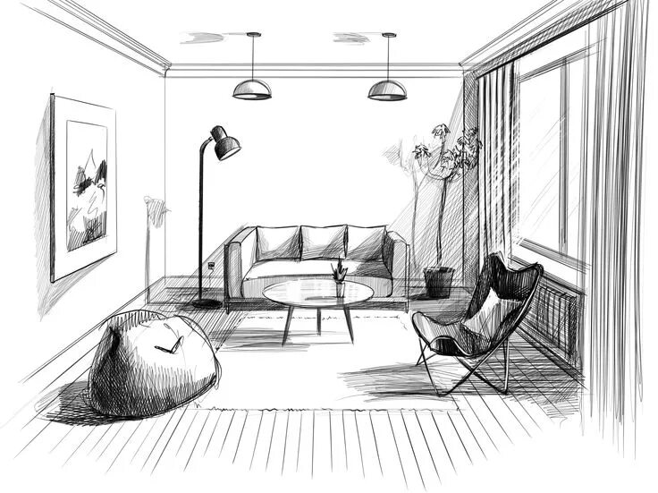 Поэтапное оформление квартиры Pin on Interior SKETCH Olga Kaminskaya Interior design renderings, Interior arch