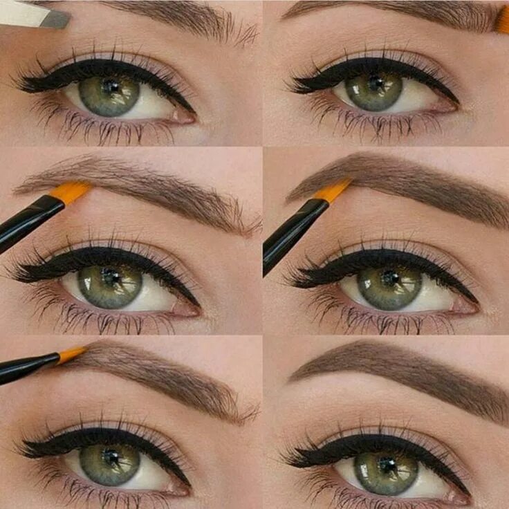 Поэтапный макияж бровей Pin by Pau MG on Make Up Brow tutorial, Eye makeup, Makeup