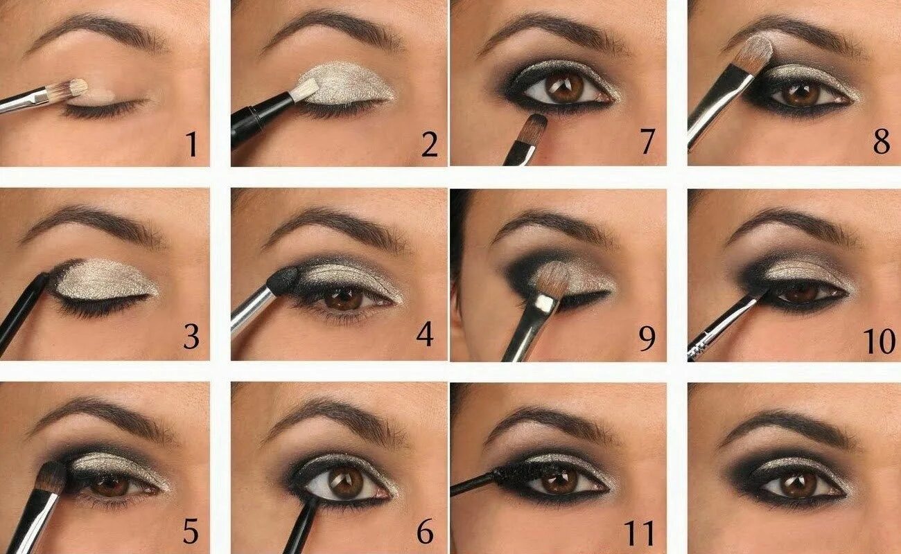 Поэтапный макияж для начинающих пошагово Smoky Eye Guide; Makeup Tutorial for Smoky Eyes Smoky eye makeup, Smokey eye tut