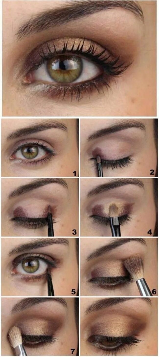 Поэтапный макияж глаз для нависшего века makeup for green eyes how to make green eyes pop 01 (56) #eyemakeup Hazel eye ma