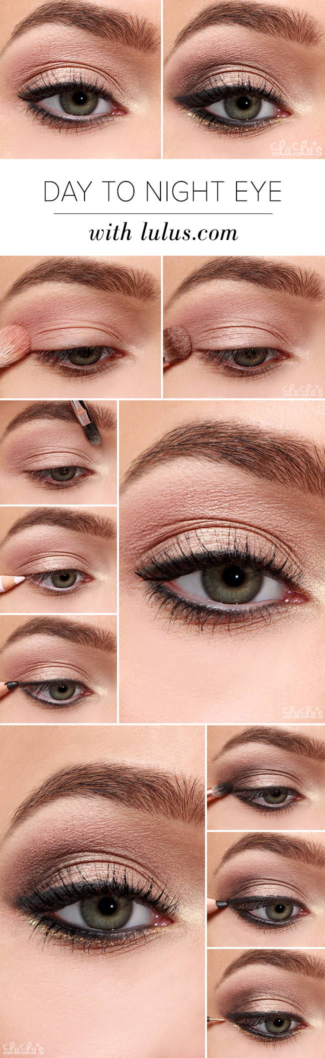 Поэтапный макияж глаз нюдовый Lulus How-To: Day to Night Eye Shadow Tutorial - Lulus.com Fashion Blog Makeup t