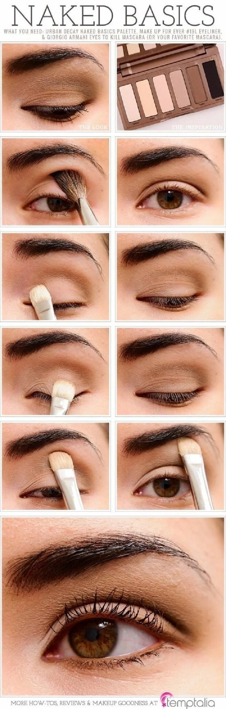 Поэтапный макияж глаз нюдовый Top 10 Simple Makeup Tutorials For Hooded Eyes Natural eye makeup tutorial, Natu