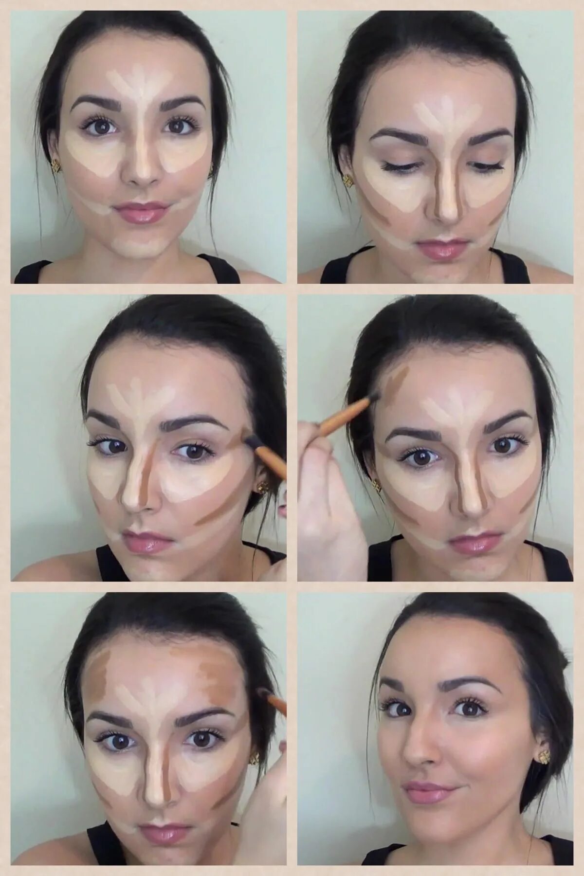 Поэтапный макияж лица для начинающих пошагово Contouring & Highlighting: How to get Kim Kardashian Definition Contour makeup, 