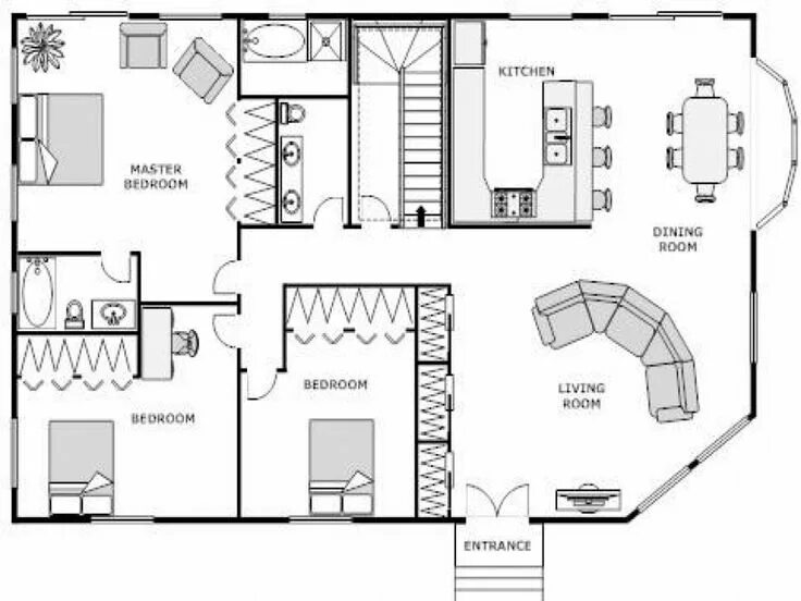 Поэтажная схема дома Pin by Home Design on Home design House layout plans, Home design floor plans, H