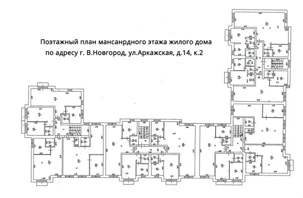 Поэтажная схема дома Поэтажный план 4 этажа дома по адресу ул.Аркажская, дом 14, корпус 2# аркажидом1