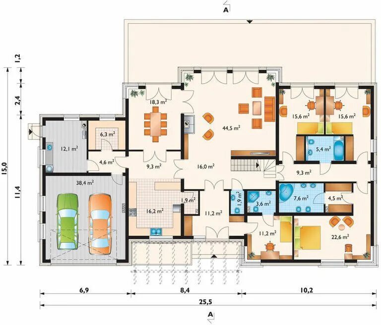 Поэтажные планировки домов Projekt domu Willa Marynin (1080) 214,50 m² - EXTRADOM