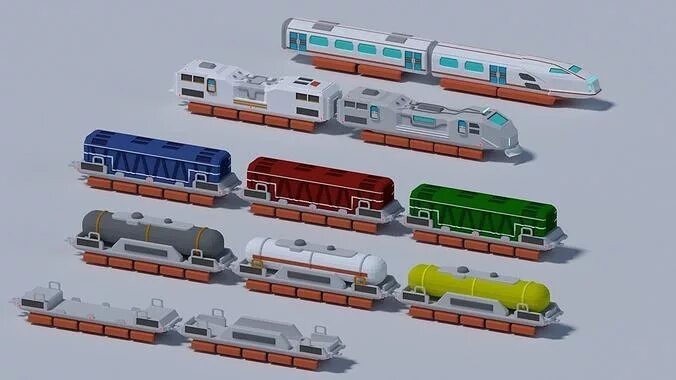 Поезд 3 фото Maglev train low-poly 3D model free VR / AR / low-poly 3D model animated CGTrade