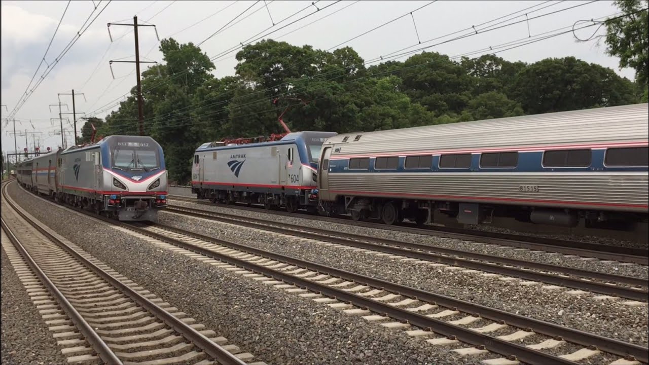 Поезд 642 фото Amtrak HD 60fps: Northeast Regional & Acela Express Trains @ Metropark 7/2/15 Ve