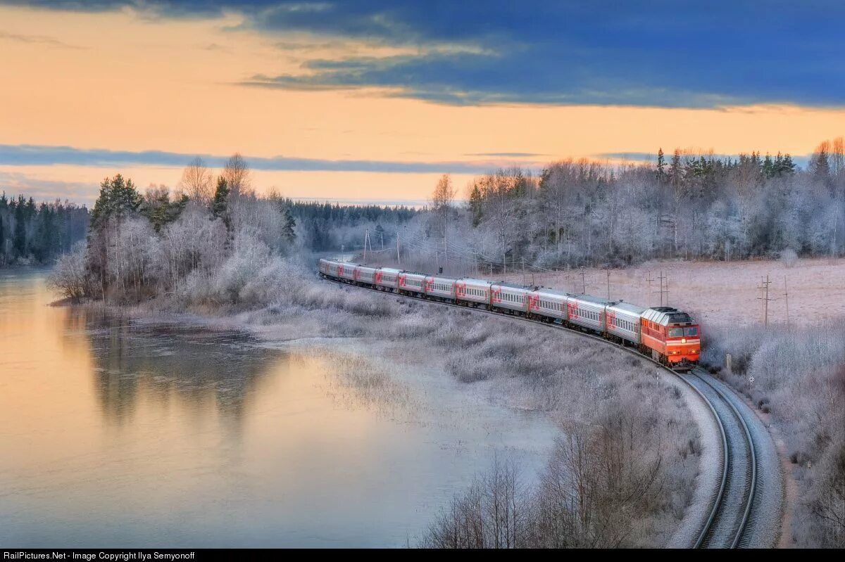 Поезд карелия фото Russian Railways TEP70 at Hiitola, Republic of Karelia, Russia by Ilya Semyonoff