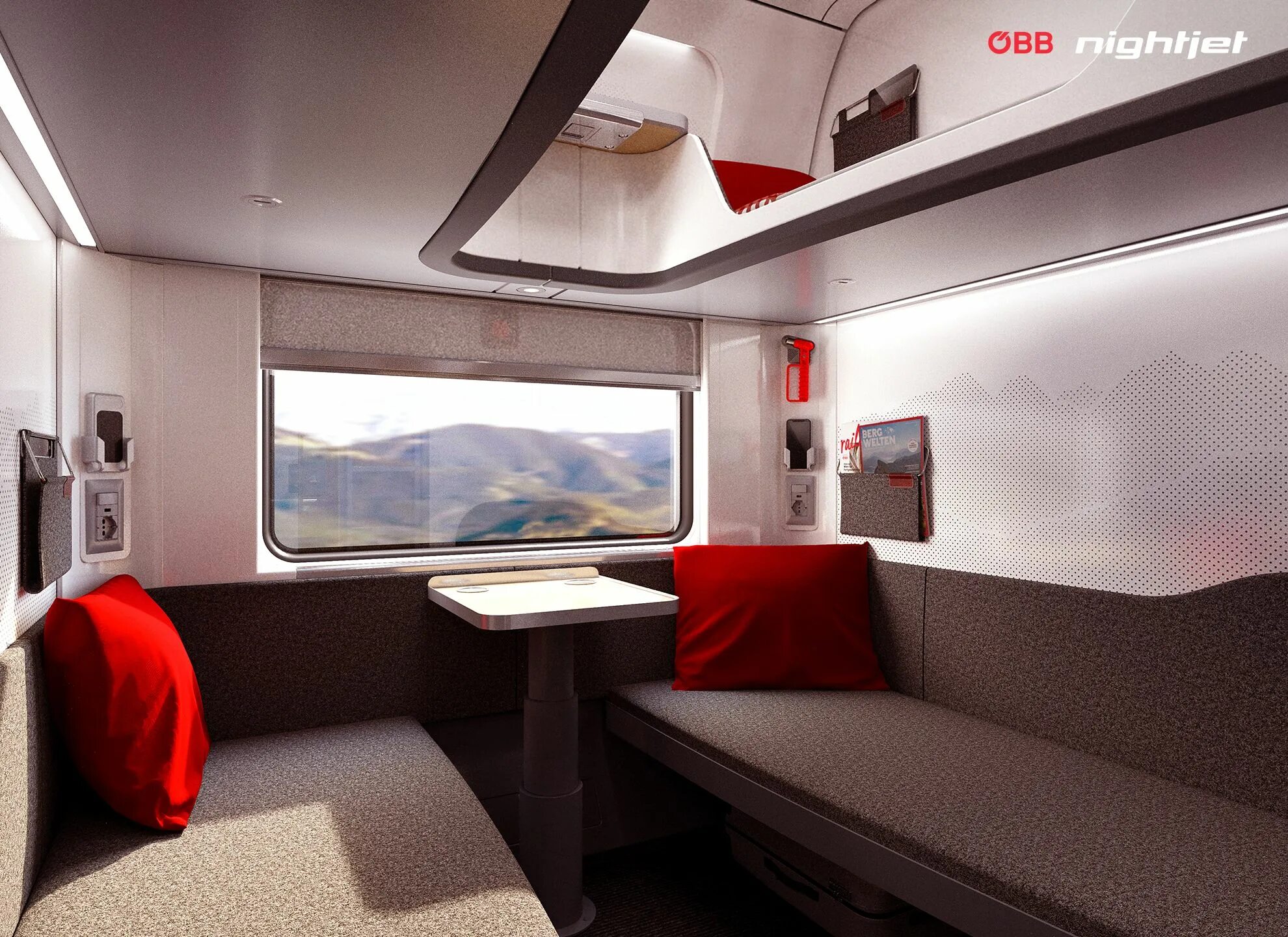 Поезд купе фото внутри вагона Siemens Mobility and ÖBB present interior design of the new Nightjet Press Compa