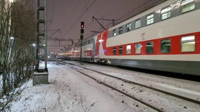 Поезд мурманск санкт петербург фото ЭП20-017 с поездом 022Ч Санкт-Петербург—Мурманск - смотреть видео онлайн от "cha