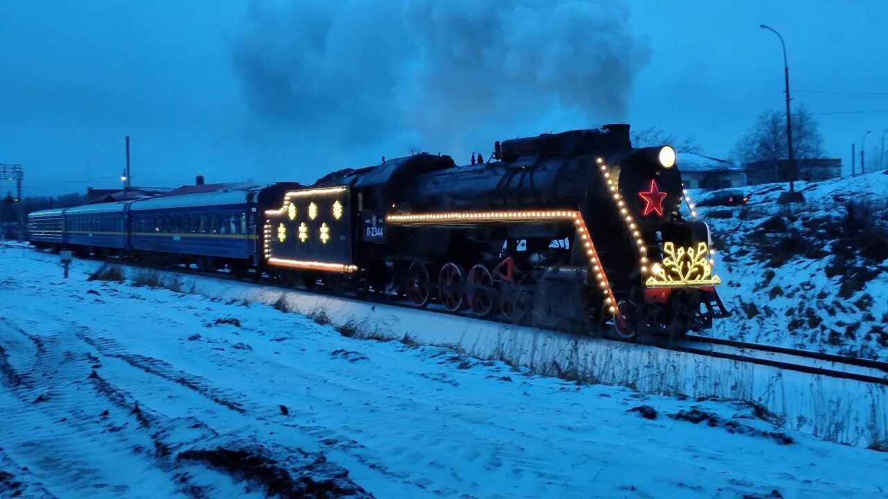 Поезд рускеальский экспресс фото Предновогодний "Рускеальский экспресс" / New year's express from Sortavala to Ru