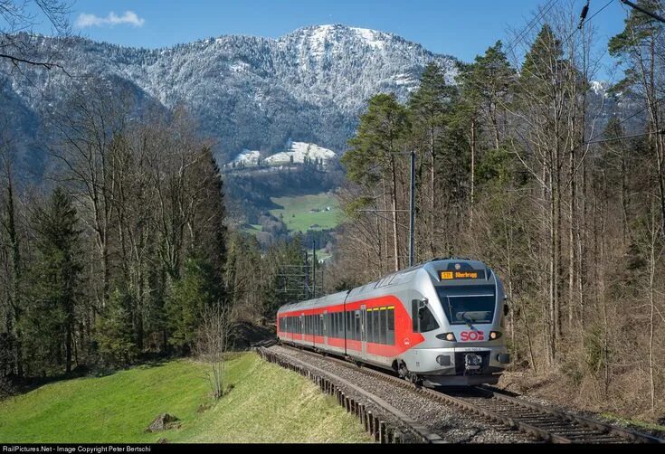 Поезда европы фото 526 060-9 S � dostbahn (SOB) Switzerland RABe 526 at Goldau, Switzerland by Pete