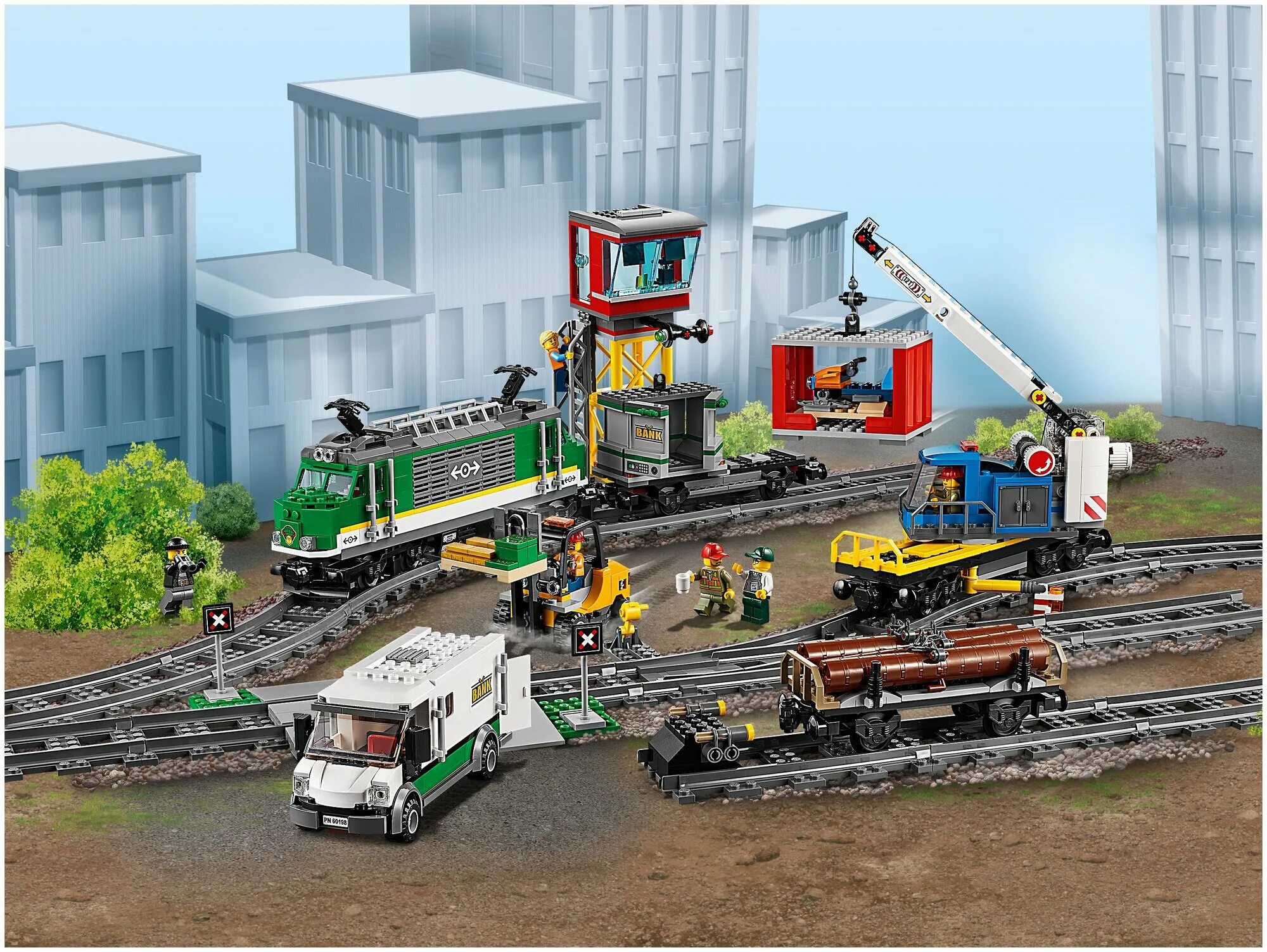 Поезда лего сити фото Конструктор LEGO City Trains 60198 Товарный поезд - купить в интернет-магазине п