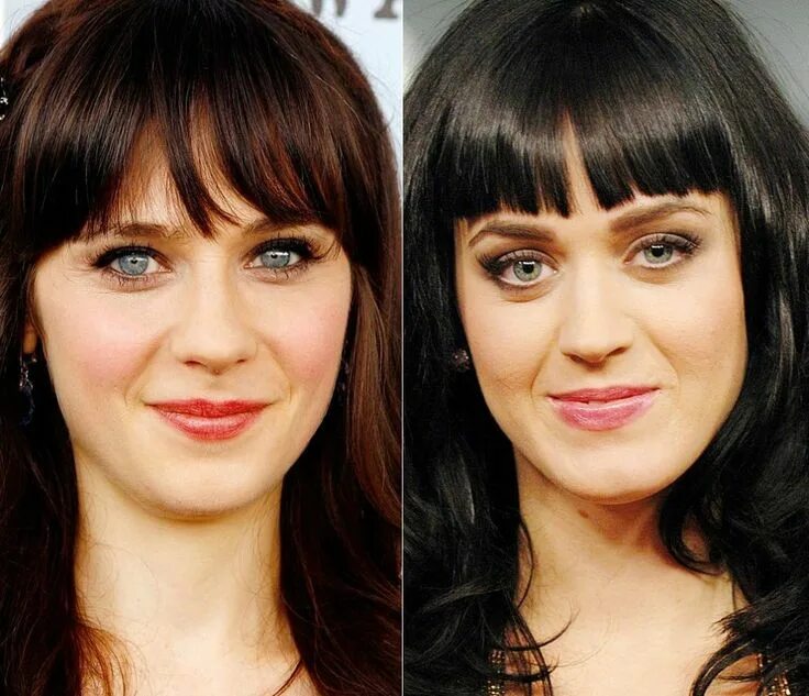 Похожая актриса по фото zooey-deschanel-katy-perry-1040-112311 Celebrity twins, Zooey deschanel, Katy pe