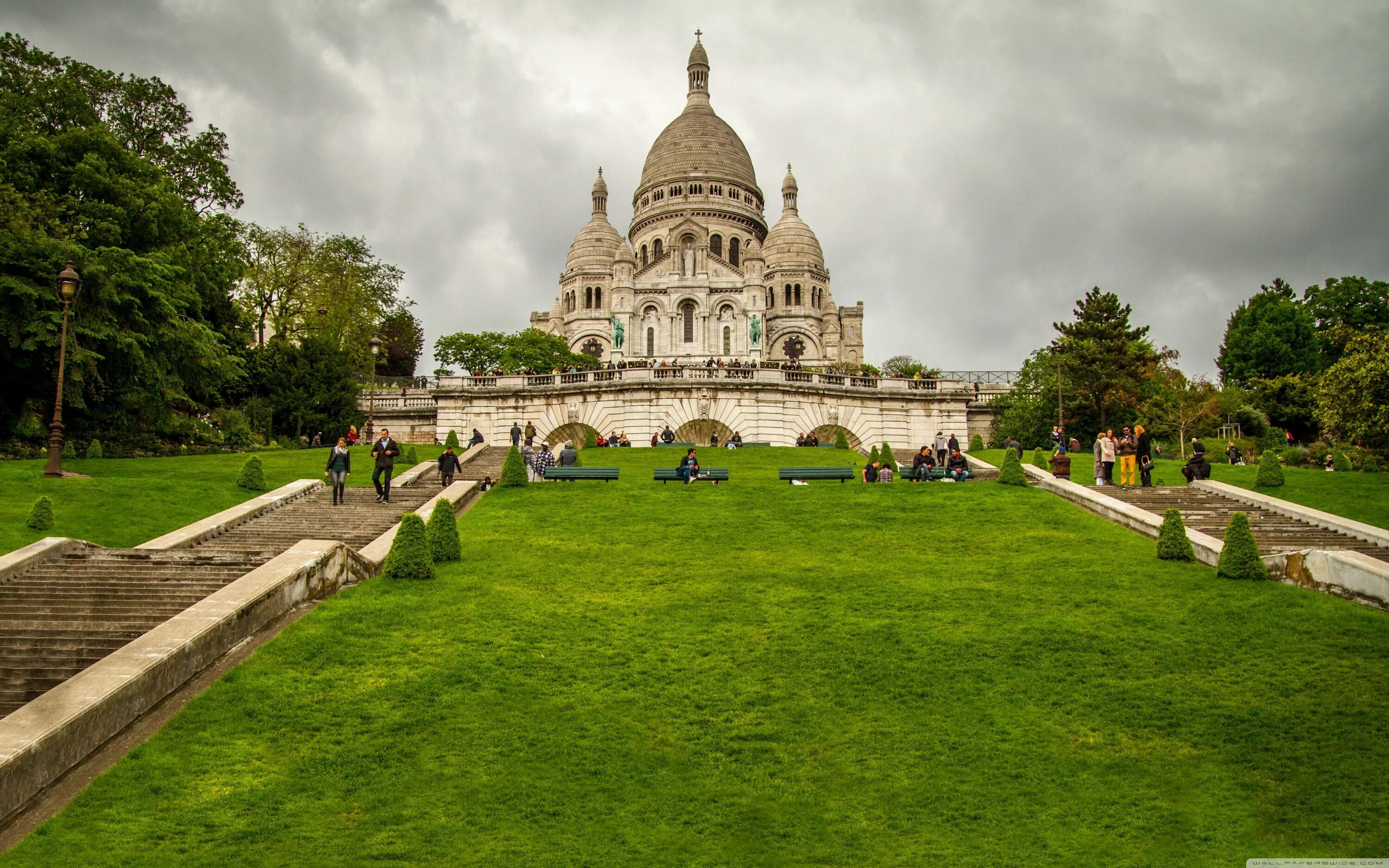 Поиск достопримечательностей по фото Sacre Coeur Basilica, Paris, France Ultra HD Desktop Background Wallpaper for 4K