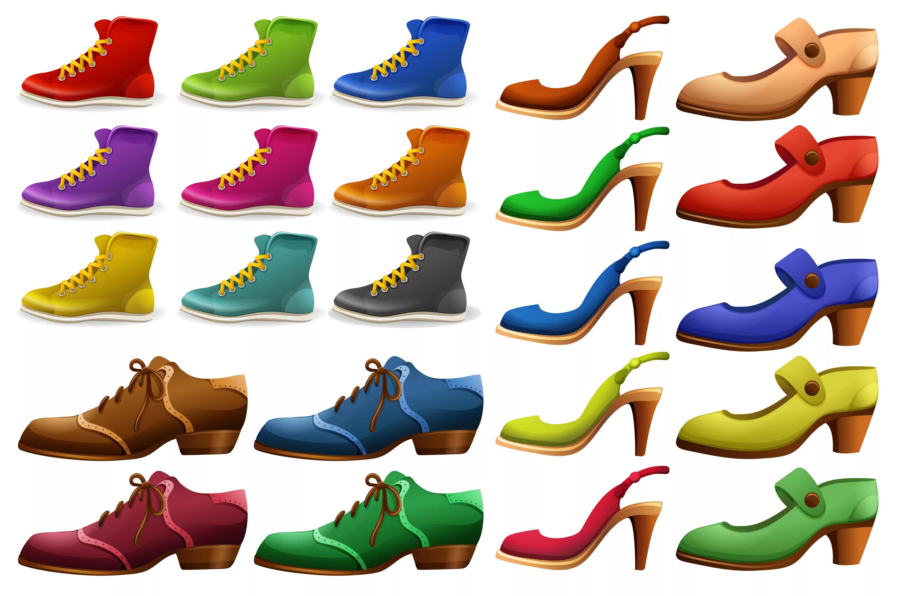 Поиск обуви по фото онлайн бесплатно Different designs of shoes 297298 Vector Art at Vecteezy