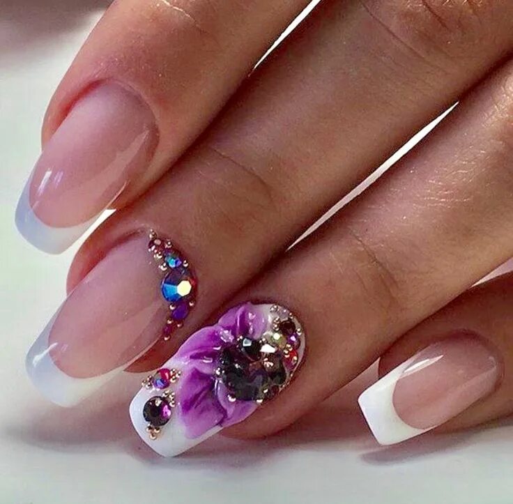 Показать дизайн красивого маникюра Nails Nail designs frances, Manicure, Flower nails