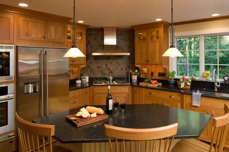 Показать дизайн кухни Corner Cooktop Houzz Free kitchen cabinets, New kitchen designs, Kitchen design