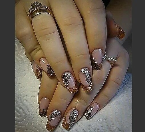 Показать фото наращивание Ошибка Glitter nail art, Bridal nails, Classy nail designs