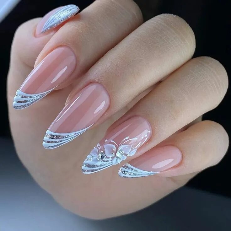 Показать френч на ногтях фото новинки 2024 Модные прически и стрижки - Фото OK.RU Gel nails, Stylish nails, Cute acrylic na