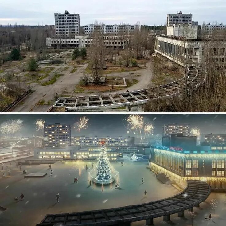 Показать как сейчас выглядит чернобыль Artista ucraniano revive ciudades fantasma de la URSS y las convierte en paisaje