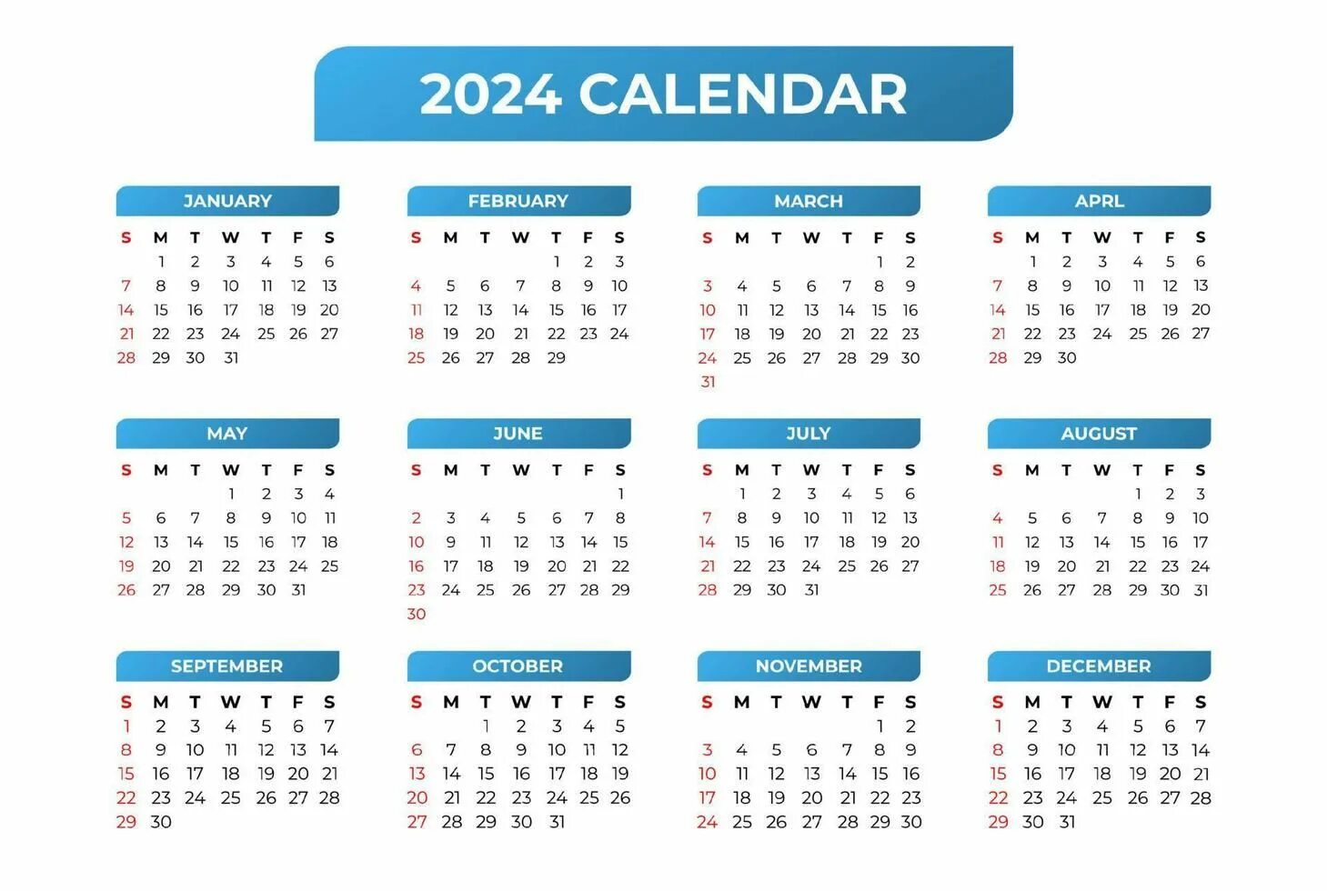 Показать календарь на 2024 с праздниками Download 2024 calendar template, simple and easy to use for free Calendar templa