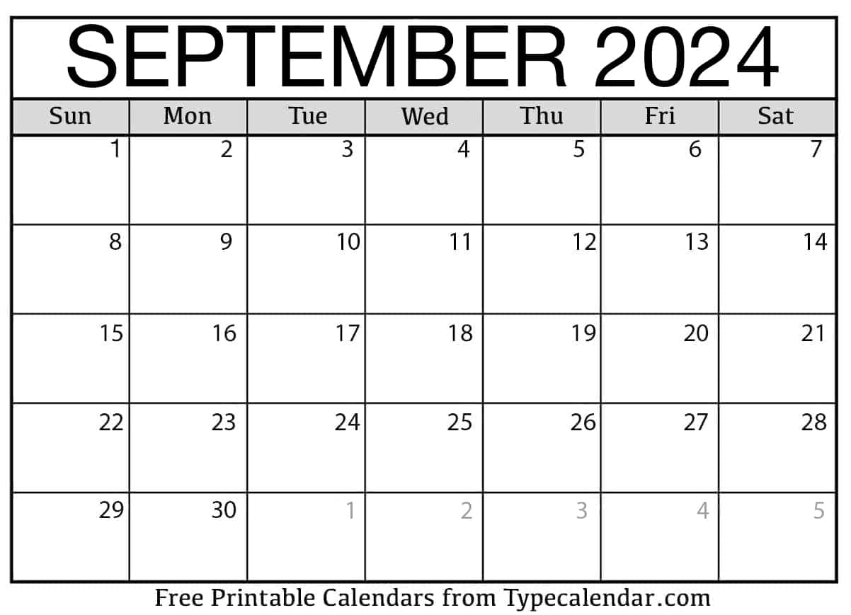 Показать календарь на сентябрь 2024 года 2024 September Calendar