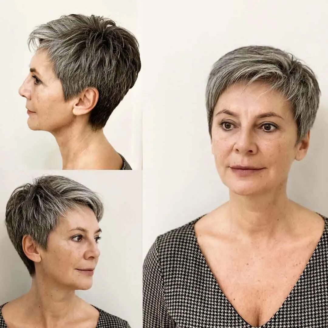 Lace Front Straight 4" Cropped Grey Hair Wigs (SKU: XW04001) Grey hair wig, Hair