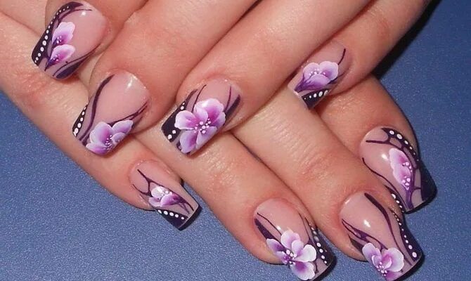 Показать красивый маникюр с рисунком Маникюр с китайской росписью Floral nails, Floral nail designs, Best nail art de