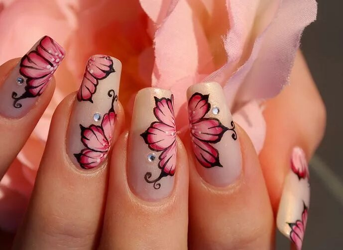 Показать красивый маникюр с рисунком маникюр арт дизайн � Nails, Beauty