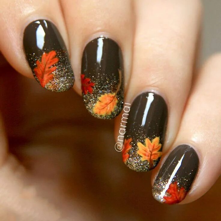 Показать красивый осенний маникюр 35 Cool Nail Designs to Try This Fall - StayGlam Nail art, Fall nail art designs