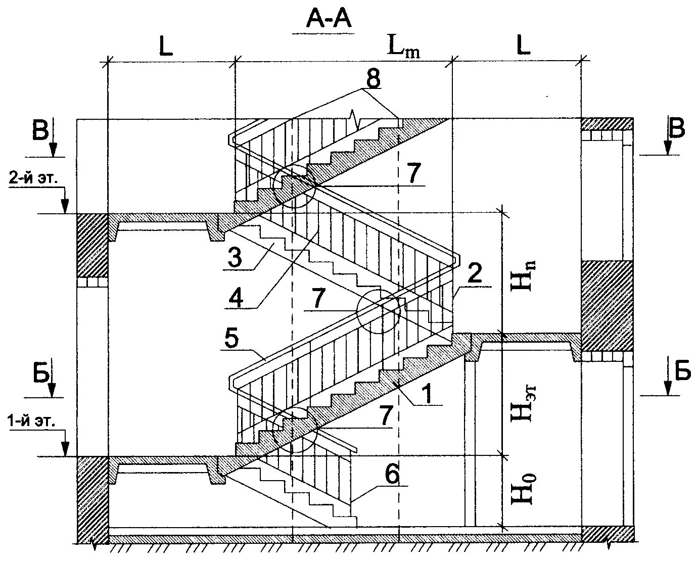 Показать лестница чертеж RU142090U1 - TWO-MARCH MODERNIZED BUILDING STAIR