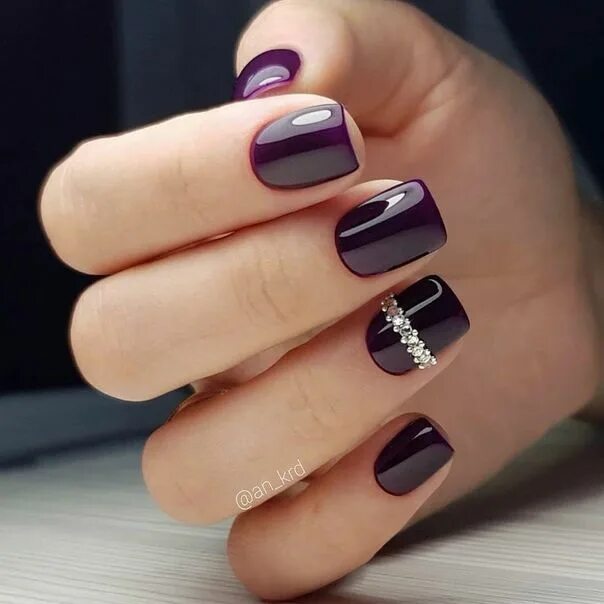 Показать маникюр на коротких Маникюр Ногти Mauve nails, Purple nails, Manicure