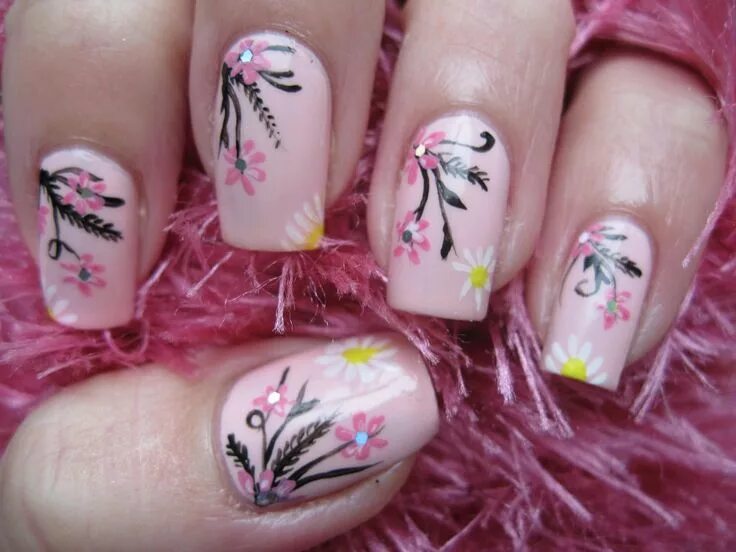 Показать маникюр рисунки красивые Love these Spring nail art, Pink nail art, Best nail art designs