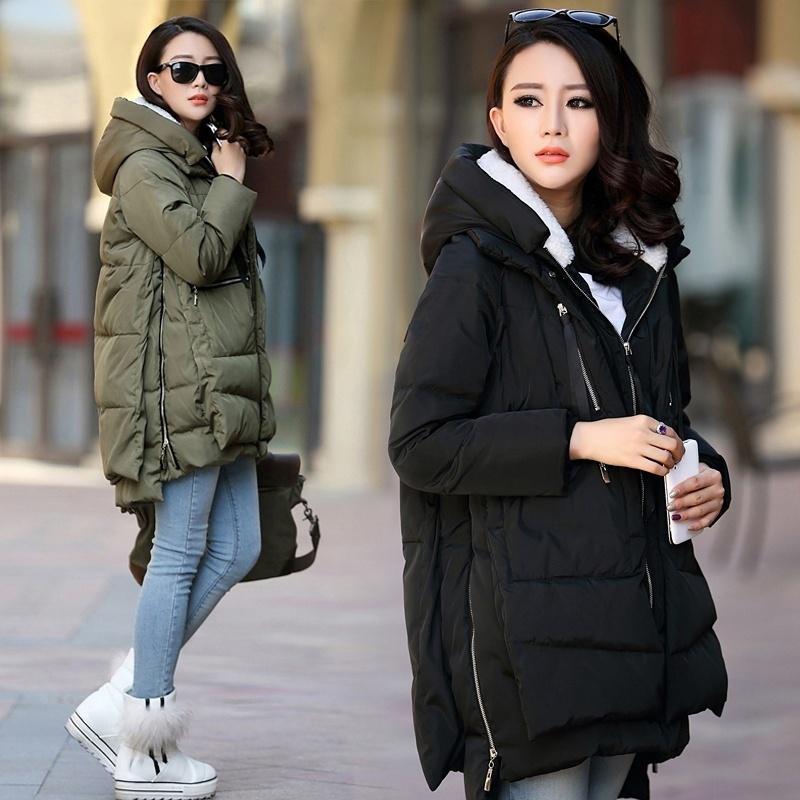 Показать модные куртки Winter Fashion Women Personality Hooded Solid Warm Coat With Pocket Parkas купит