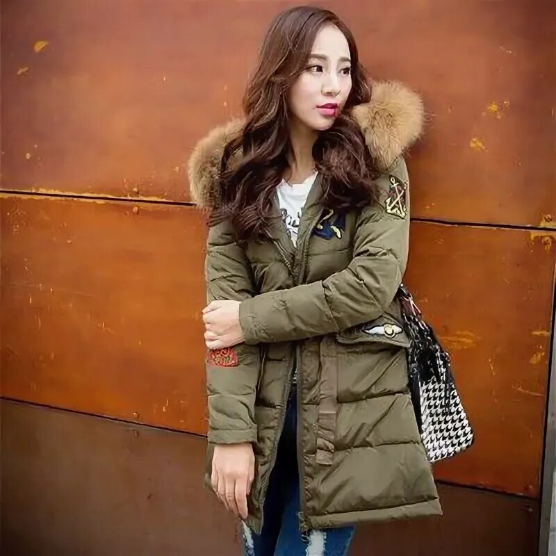 Показать модные куртки Click to Buy New Women's Big Fur Collar Thicken Down Coats 2015 Fashion Ladies S