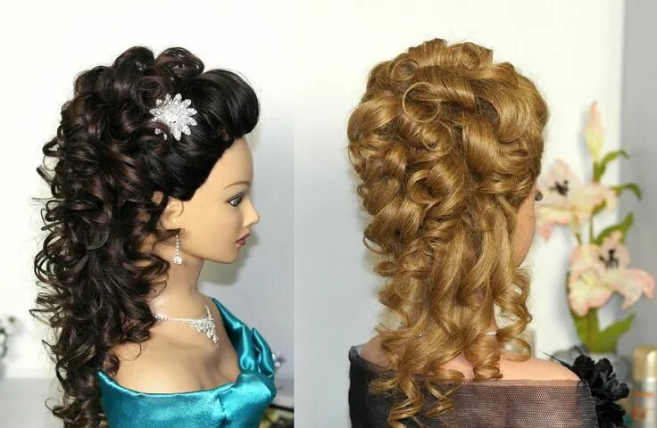 Показать прически на длинные Bridal, prom hairstyle for long hair. Curly hairstyle. High fashion hair, Prom h