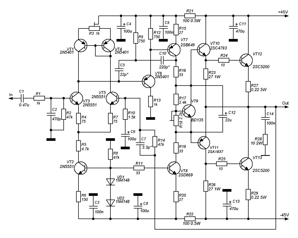 Показать схему усилителя УНЧ ОМ mark 2 2011, оплеуха микрухам, усилитель ОМ 2 luch