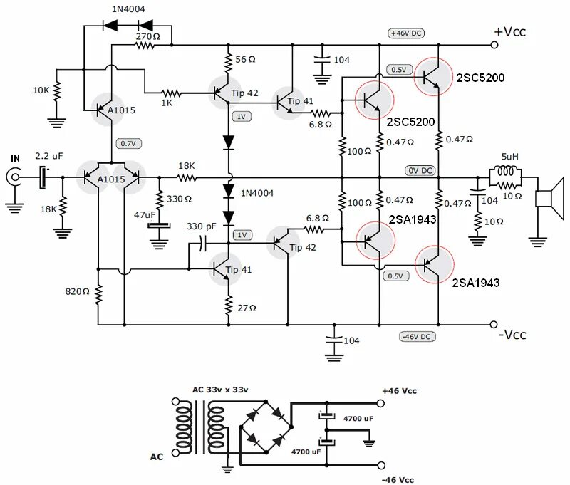 Показать схему усилителя 200w-transistor-amplifier-circuit-diagram Electronics Projects Audio amplifier, 