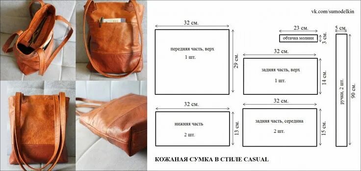 Показать выкройку хозяйственной сумки через плечо Patrón de cuero, Modelos de carteras, Patrones