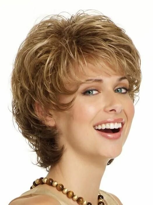 Показать женские прически Open wefted top for a light cool fit Color: G11+ Short hair styles, Curly hair s