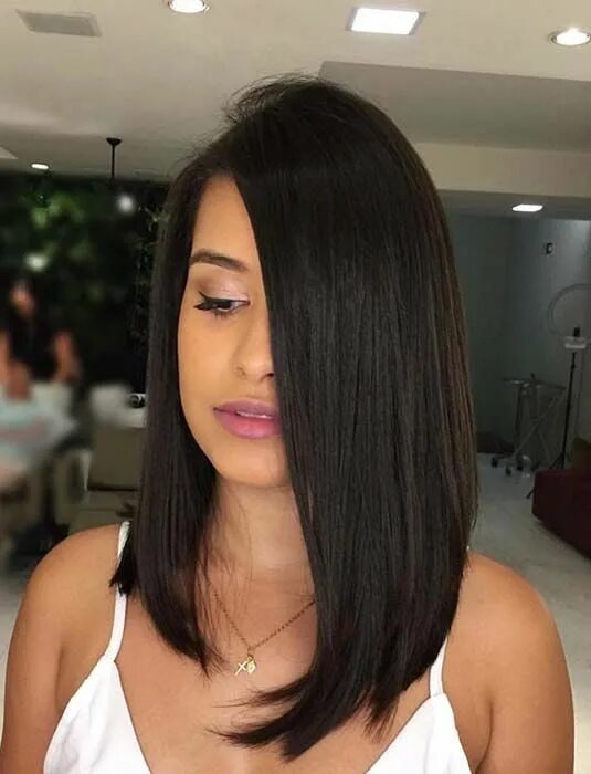 Показать женские прически длинное каре с удлинением 43 Best Bob and Lob Haircuts for Summer 2019 - StayGlam Cabelo, Cabelo bob, Cabe