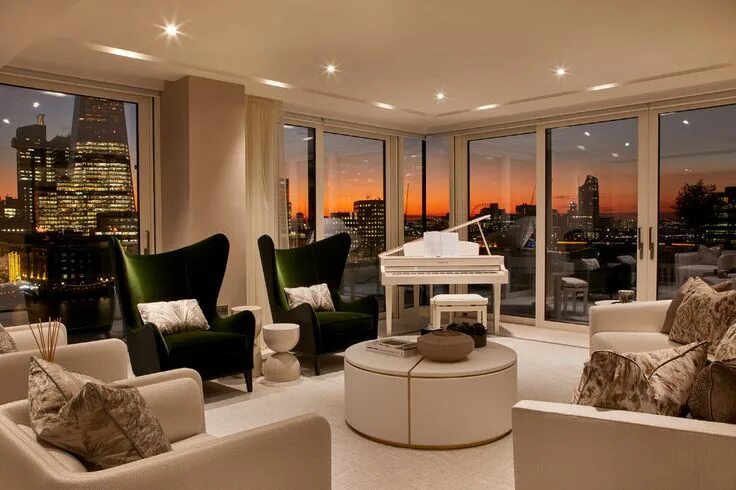 Покажи дизайн интерьера Tower Bridge Penthouse - Taylor Howes Luxury apartments interior, Luxury interio