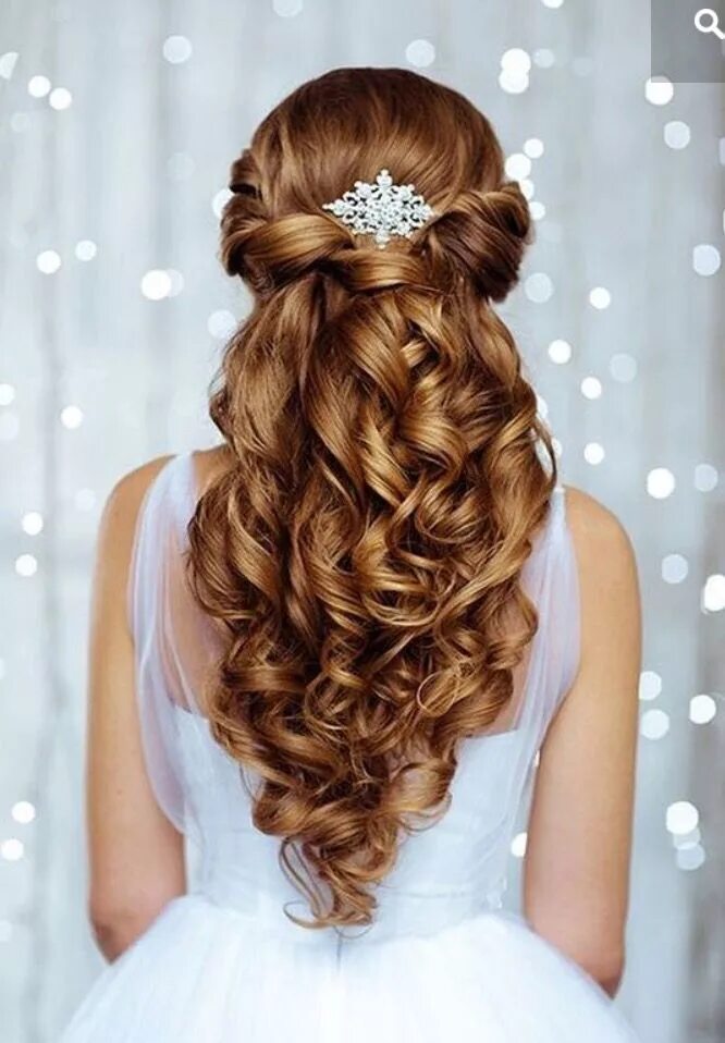 Покажи фотки красивых причесок Bruidskapsel krullend lang haar Frisur hochzeit, Frisuren, Haare hochzeit